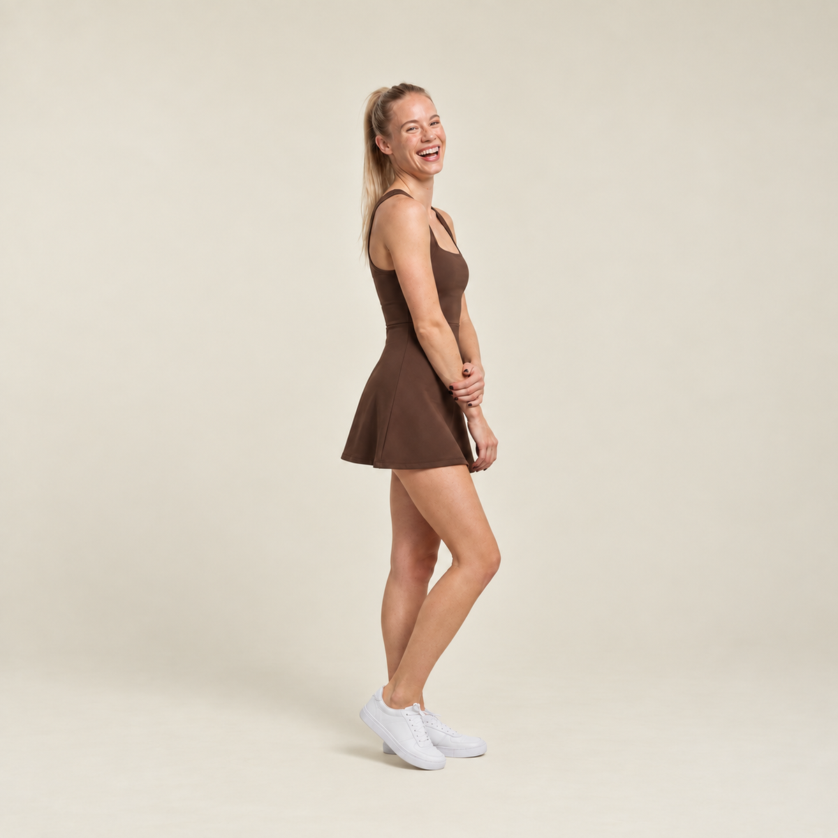 Backless Court Dress - Brown